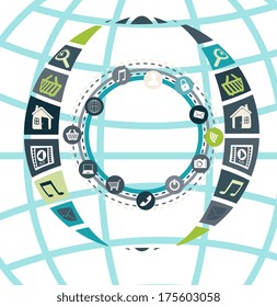 technology design over  white  background vector illustration