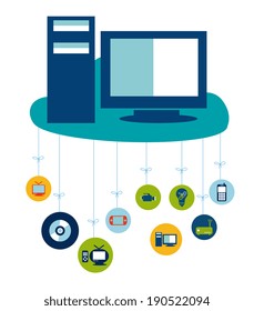 Technology design over white background, vector illustration
