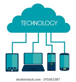 Technology  design over white background, vector illustration