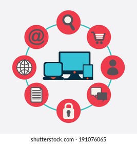 Technology design over white background, vector illustration