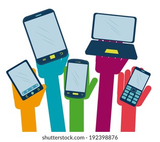 Technology design over white background, vector illustration