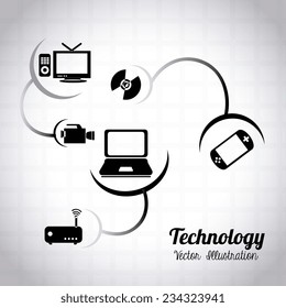 Technology design over white background, vector illustration 