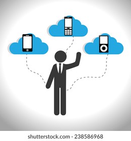 Technology design over white background, vector illustration.