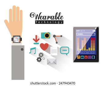 Technology design over white background, vector illustration.