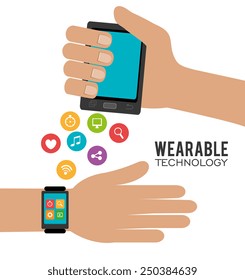 Technology design over white background, vector illustration.