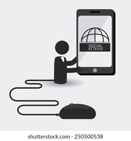 Technology design over white background, vector illustration.