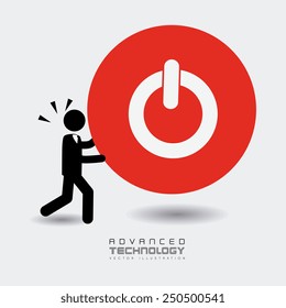 Technology design over white background, vector illustration.