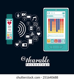 Technology design over white background, vector illustration.