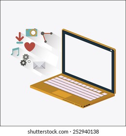 Technology design over white background, vector illustration.