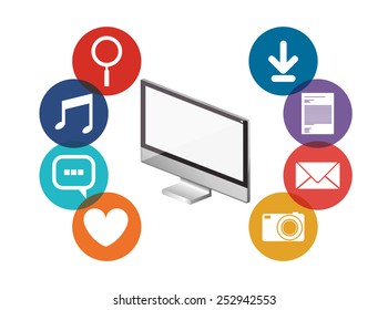 Technology design over white background, vector illustration.