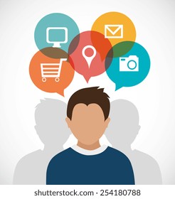 Technology design over white background, vector illustration.