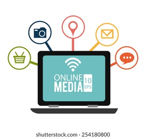 Technology design over white background, vector illustration.