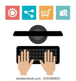 Technology design over white background, vector illustration.