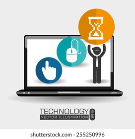 Technology design over white background, vector illustration.