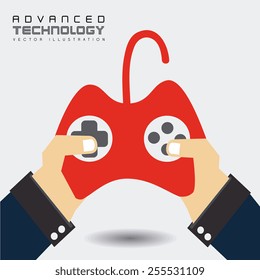 Technology design over white background, vector illustration.
