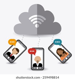 Technology design over white background, vector illustration.
