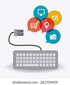 Technology design over white background, vector illustration.