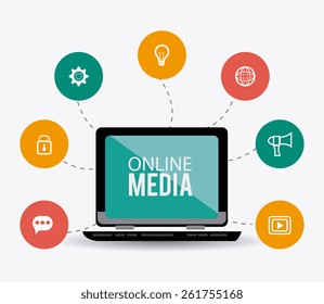 Technology design over white background, vector illustration.