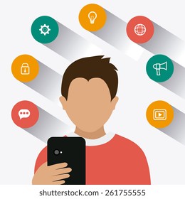Technology design over white background, vector illustration.