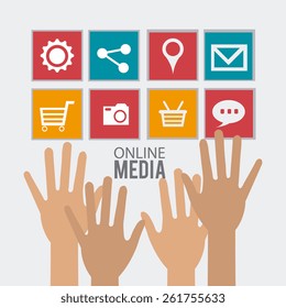 Technology design over white background, vector illustration.