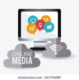 Technology design over white background, vector illustration.