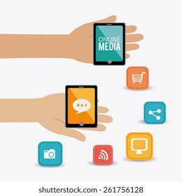 Technology design over white background, vector illustration.
