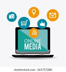 Technology design over white background, vector illustration.