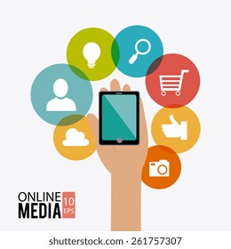 Technology design over white background, vector illustration.