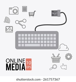 Technology design over white background, vector illustration.