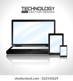 Technology design over white background, vector illustration.