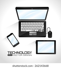 Technology design over white background, vector illustration.