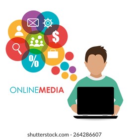 Technology design over white background, vector illustration.