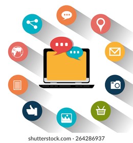 Technology design over white background, vector illustration.