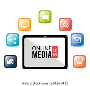 Technology design over white background, vector illustration.