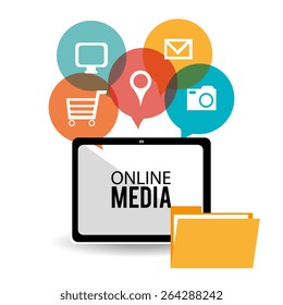 Technology design over white background, vector illustration.