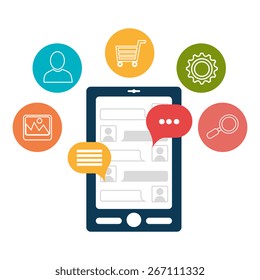Technology design over white background, vector illustration.