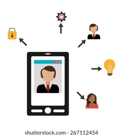 Technology design over white background, vector illustration.