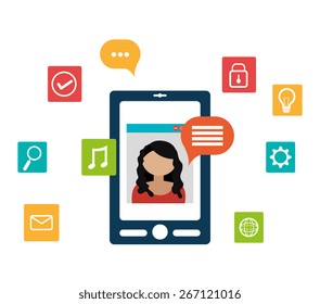 Technology design over white background, vector illustration.