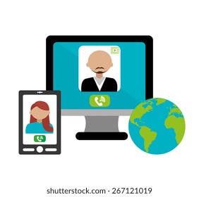 Technology design over white background, vector illustration.