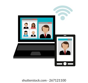 Technology design over white background, vector illustration.