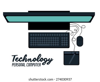 Technology design over white background, vector illustration