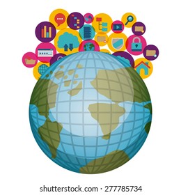 Technology design over white background, vector illustration