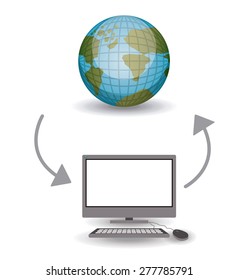 Technology design over white background, vector illustration