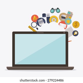 Technology design over white background, vector illustration