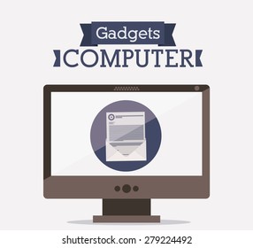Technology design over white background, vector illustration
