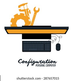 Technology design over white background, vector illustration