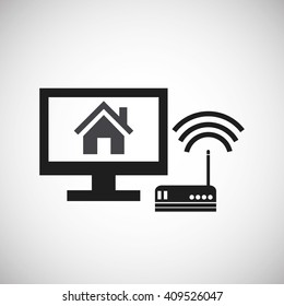 Technology design over white background