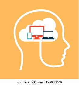 Technology design over yellow background, vector illustration