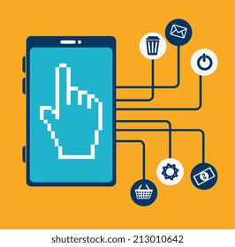Technology design over yellow background, vector illustration
