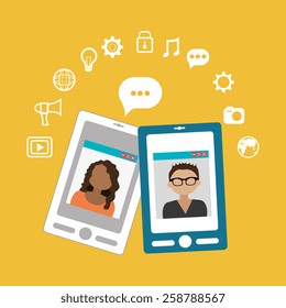 Technology design over yellow background, vector illustration.